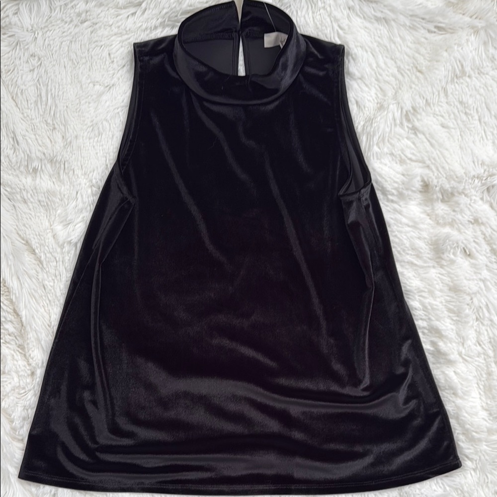 LOFT Black Velvet Sleeveless Top size XS